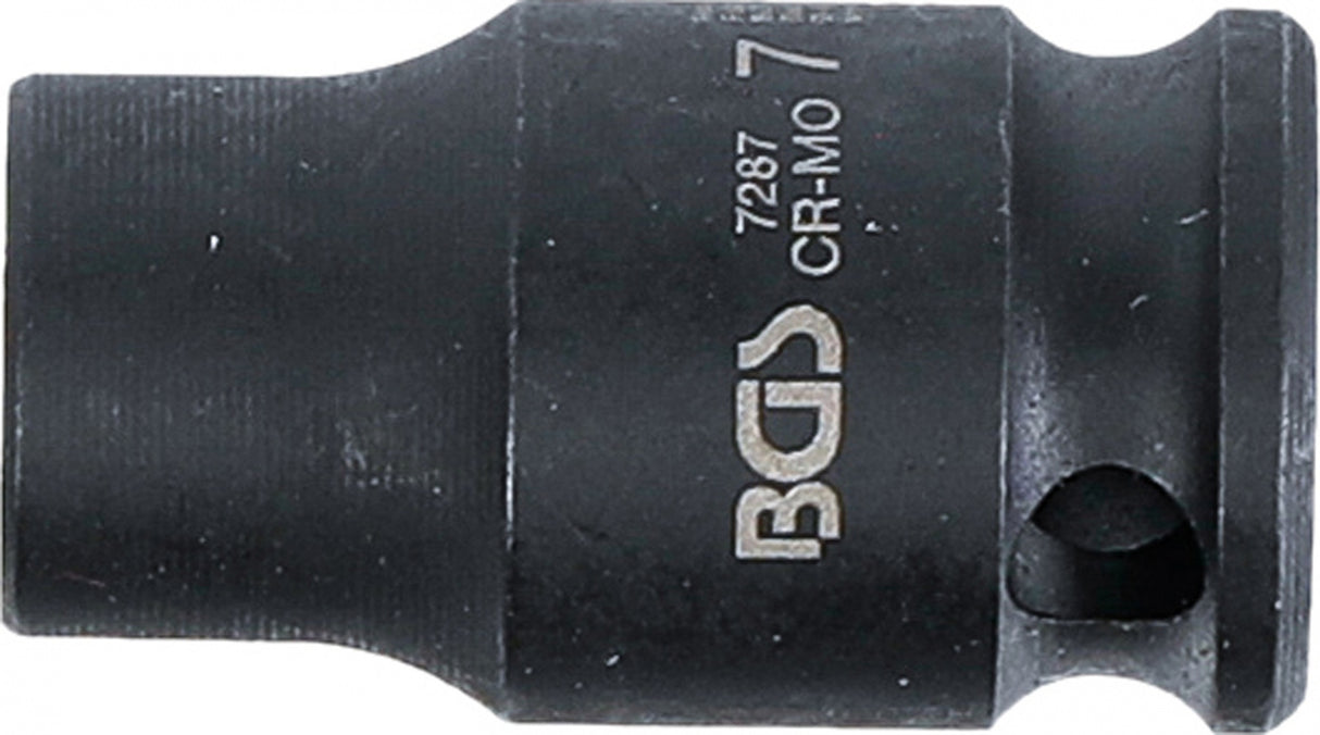 IMPACT SOCKET, HEXAGON | 6.3 MM (1/4") DRIVE | 7 MM (7287)