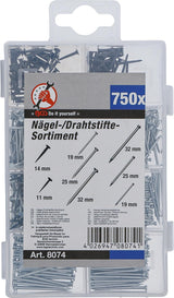 NAILS BRADS ASSORTMENT | 750 PCS. (8074)
