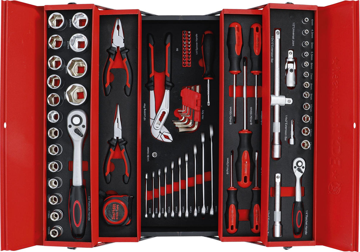 METAL WORKSHOP TOOL CASE INCL. TOOL ASSORTMENT | 86 PCS. (6056)