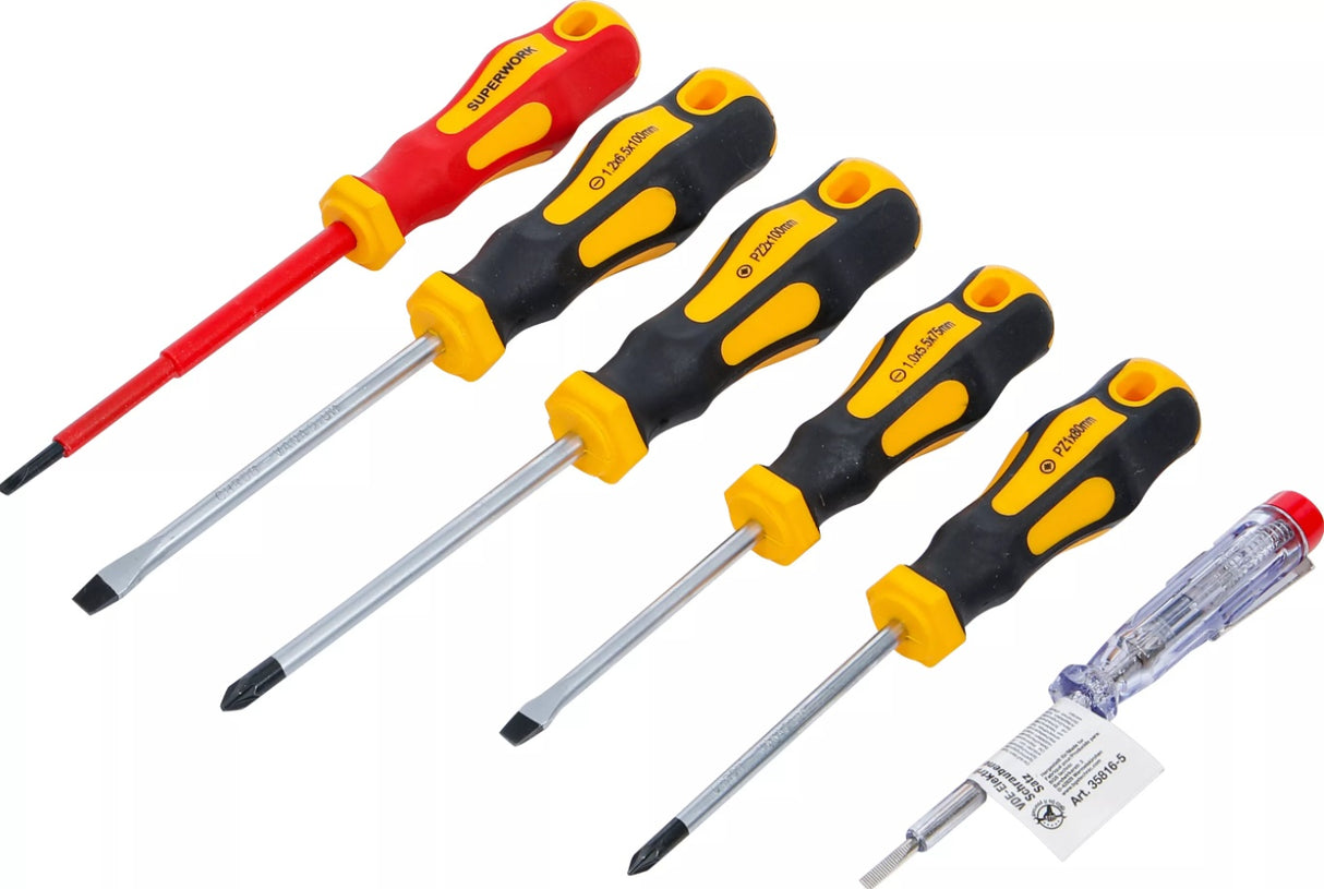 VDE ELECTRICIAN'S- / SCREWDRIVER SET | SLOT SL / CROSS SLOT PZ | 6 PCS. (35816)