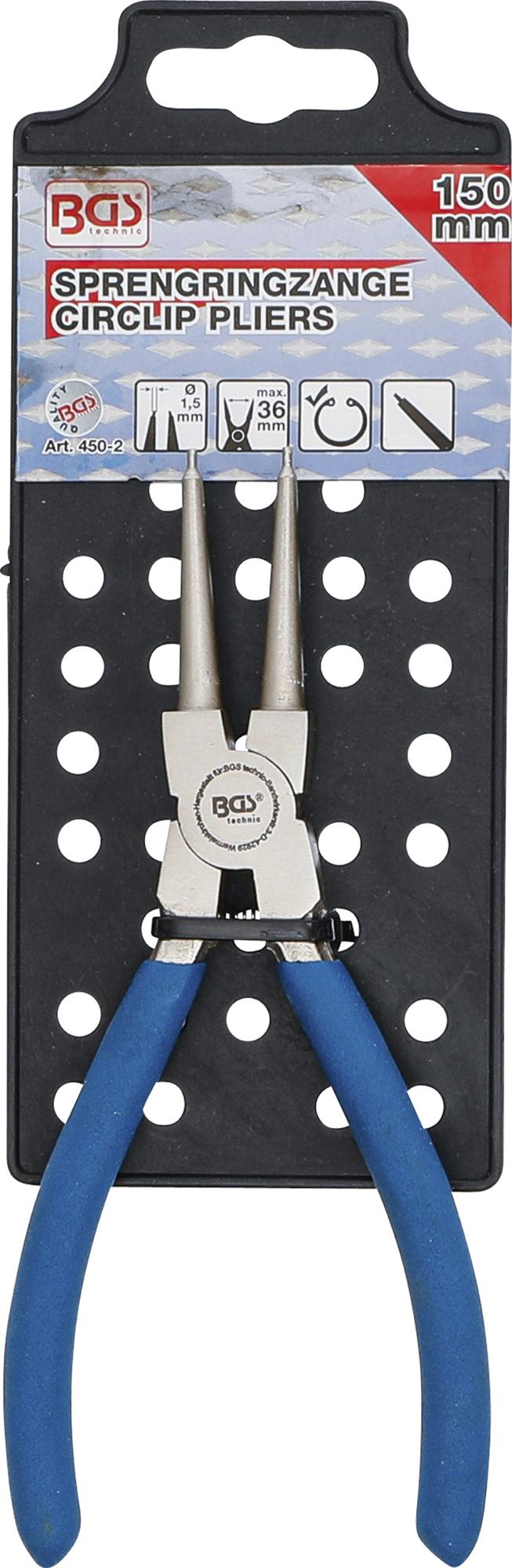CIRCLIP PLIERS | STRAIGHT | FOR INSIDE CIRCLIPS | 150 MM (450-2)