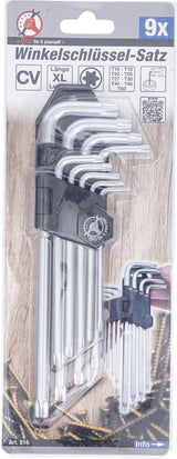 L-TYPE WRENCH SET | LONG | T-STAR (FOR TORX) | T10 - T50 | 9 PCS. (816)