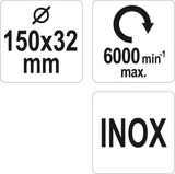 WIRE BRUSH 150MM ⌀32MM INOX (YT-47554)