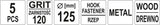 HOOK FASTENER ABR. DISCS 125MM P120 5PCS (YT-83435)
