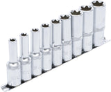 SOCKET SET, E-TYPE, DEEP | 12.5 MM (1/2") DRIVE | E10 - E24 | 9 PCS. (2026)