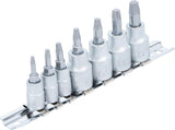 SCREW EXTRACTOR BIT SOCKET SET | 6.3 MM (1/4") / 10 MM (3/8") DRIVE | FOR DAMAGED T-STAR (FOR TORX) T10 - T40 | 7 PCS. (7098)