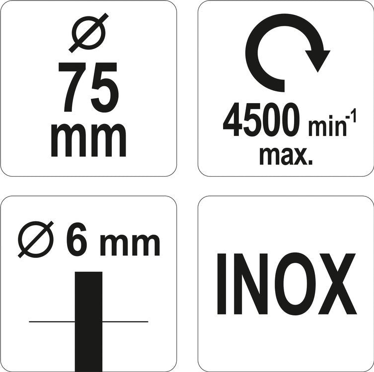 WIRE BRUSH 75MM INOX FOR DRILL (YT-47568)