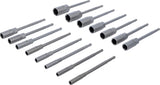 SOCKET SET, HEXAGON | EXTRA LONG | 6.3 MM (1/4") DRIVE | FOR ELECTRIC DRILLS | 5.5 - 19 MM | 15 PCS. (70147)