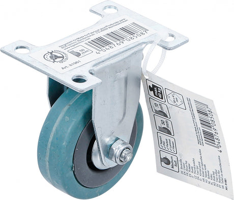 FIXED CASTOR | RUBBER | WITH ASSEMBLY PLATE | Ø 50 MM (81961)