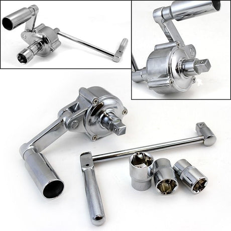 HIGH TORQUE WHEEL WRENCH/REDUCER FOR PASSENGER CARS | 3 SOCKETS / 17, 19, 21 MM (ESEA-0004)