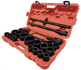 IMPACT SOCKET SET | CR-MO | 12-POINT | 25 MM (1") | 20 MM (3/4") | 26 PCS. (SLS26A)