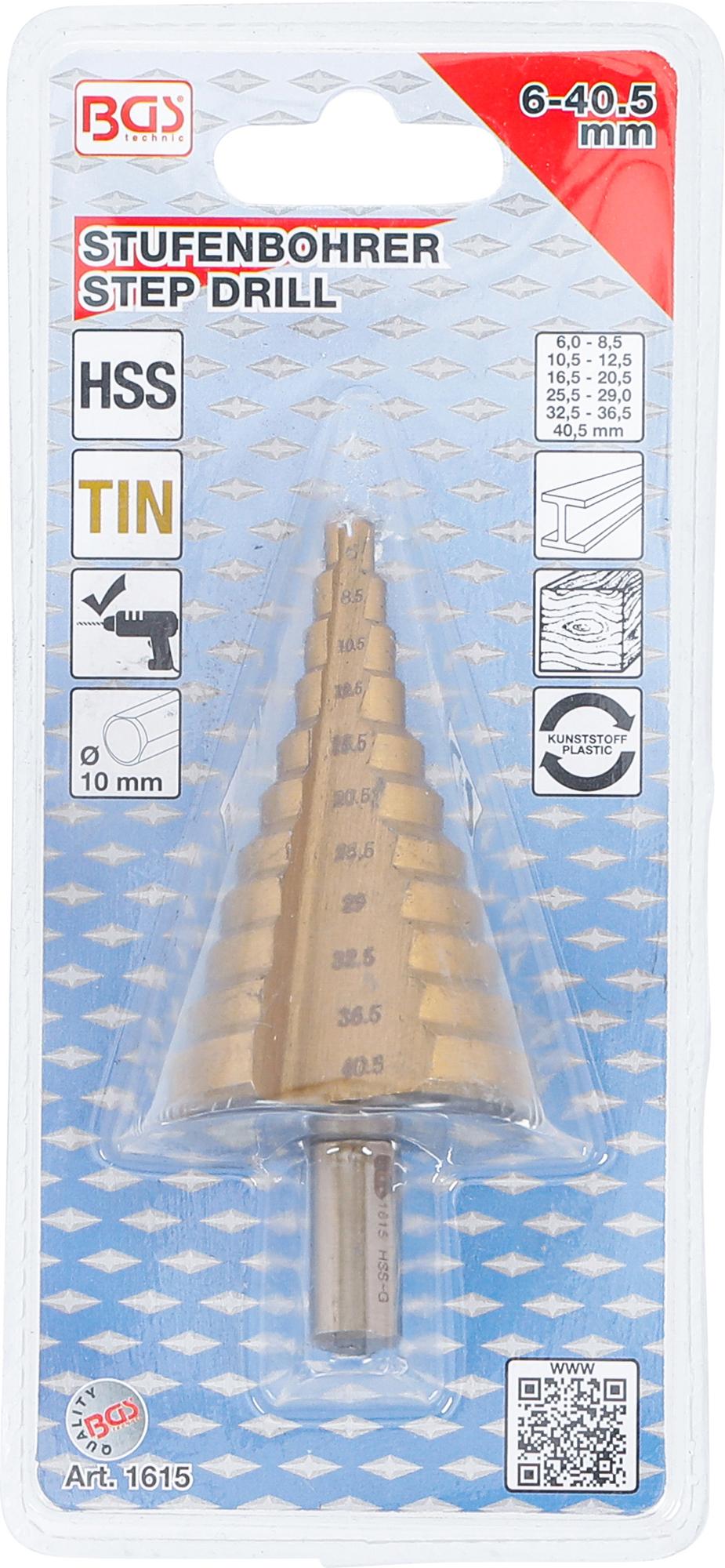 STEP DRILL | TITANIUM-NITRIDED | Ø 6 - 40.5 MM (1615)