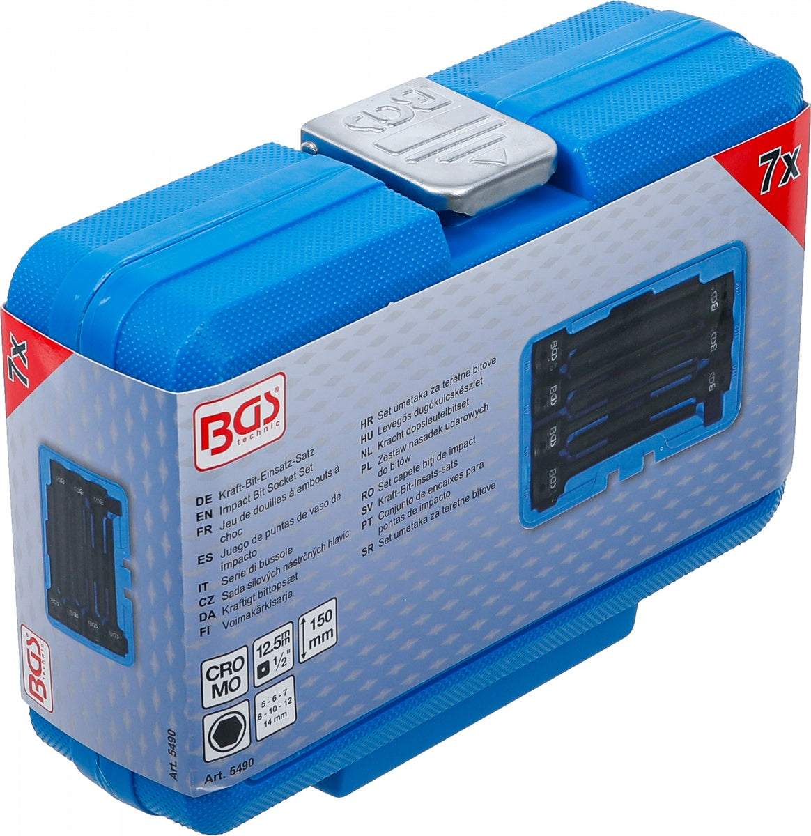 IMPACT BIT SOCKET SET | LENGTH 150 MM | 12.5 MM (1/2") DRIVE | INTERNAL HEXAGON 5 - 14 MM | 7 PCS. (5490)