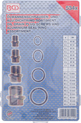 OIL DRAIN PLUG SCREWS AND ALUMINIUM SEAL RING ASSORTMENT | 534 PCS. (8119)