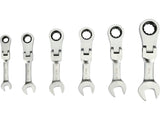 RATCHETING STUBBY WRENCH SET | REVERSIBLE | SWIVEL HEAD | 8 - 17 MM | 6 PCS (YT-16977)