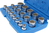 MULTIFUNCTIONAL SOCKET SET SPLINE | 12.5 MM (1/2") | 8-32 MM | 19 PCS. (KR121019)