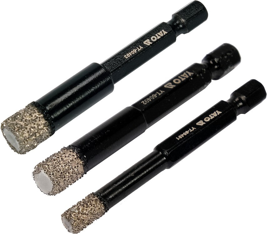 VACUUM DIAMOND DRI SET WITH HEX SHA-3PCS (YT-60409)
