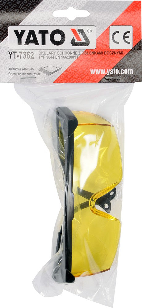 SAFETY GLASSES YELLOW (YT-7362)