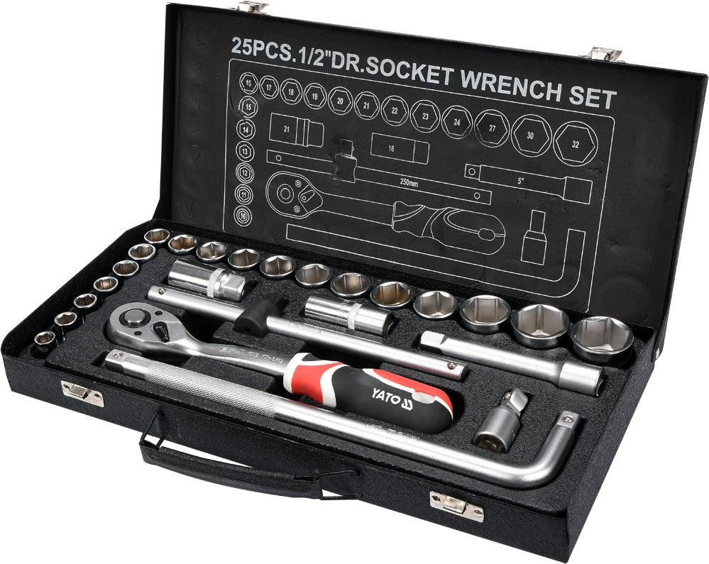 SOCKET SET 25PCS  1/2" (YT-12671)