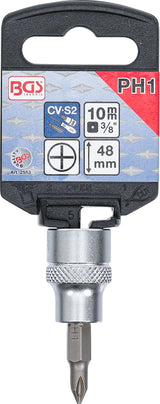 BIT SOCKET | 10 MM (3/8") DRIVE | CROSS SLOT PH1 (2553)
