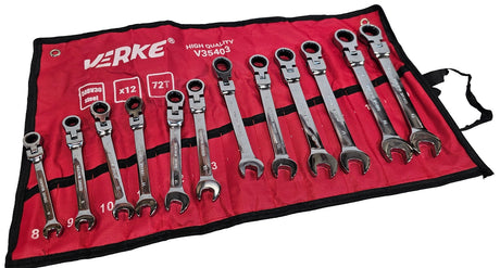 RATCHET WRENCH SET | FLEX HEAD | 8-19 MM | 12 PCS. (H00403)