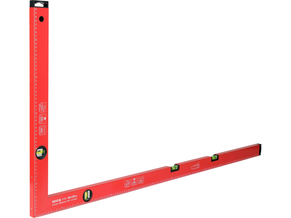 RECTANGULAR SPIRIT LEVEL/SQUARE ALUMINUM 1200 X 600 MM (YT-70749)