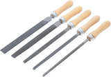 FILE SET | WOODEN HANDLE | 200 MM | 5 PCS. (50208)