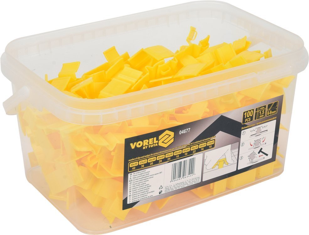 TILE LEVELING CLIPS | 6-9 MM | 100 PCS. (04677)