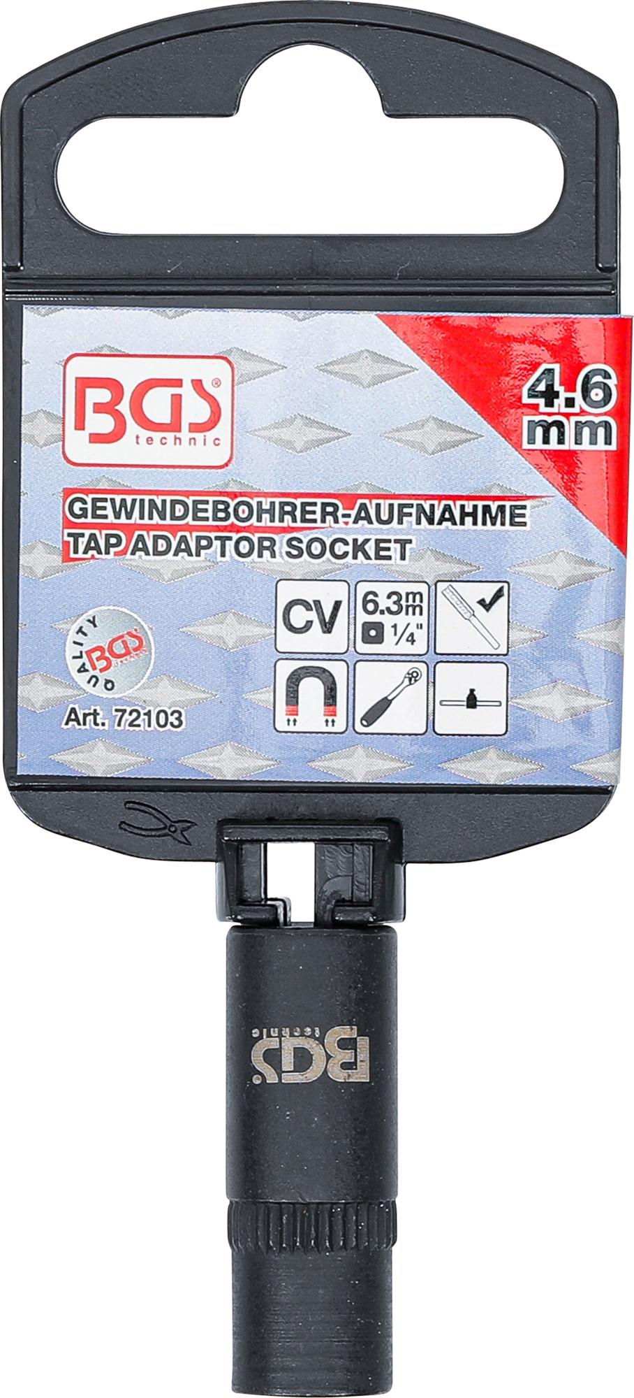 TAP ADAPTOR SOCKET | 6.3 MM (1/4") DRIVE | 4.6 MM (72103)