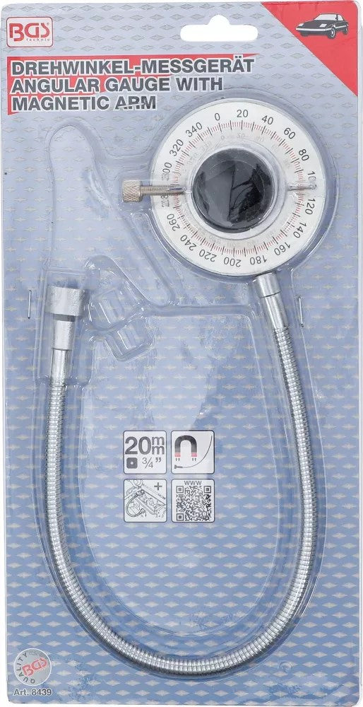 ANGULAR GAUGE WITH MAGNETIC ARM | 20 MM (3/4") DRIVE (8439)