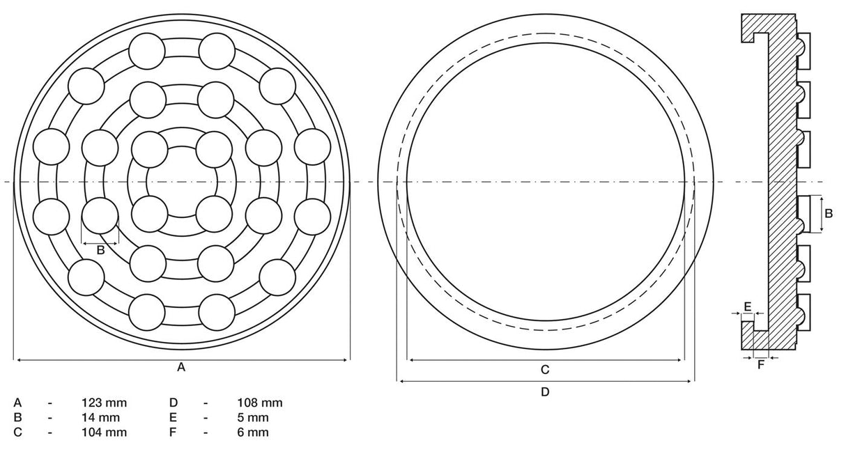 RUBBER PAD | FOR AUTO LIFTS | Ø 123 MM (7043)
