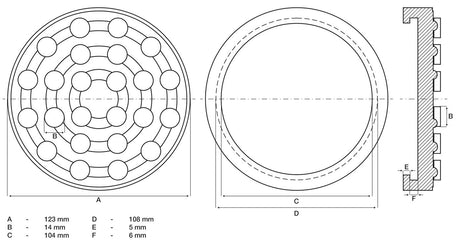 RUBBER PAD | FOR AUTO LIFTS | Ø 123 MM (7043)