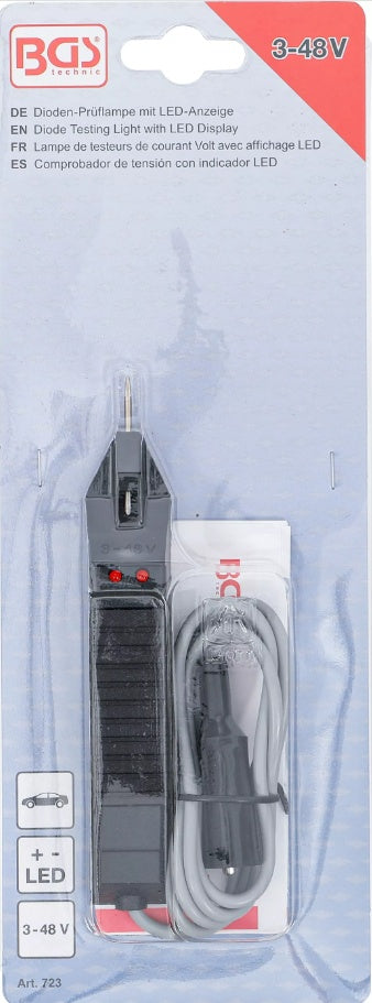 DIODE TESTING LIGHT WITH LED DISPLAY | 3 - 48 V (723)