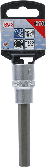 BIT SOCKET | LENGTH 100 MM | 12.5 MM (1/2") DRIVE | INTERNAL HEXAGON 10 MM (4264)