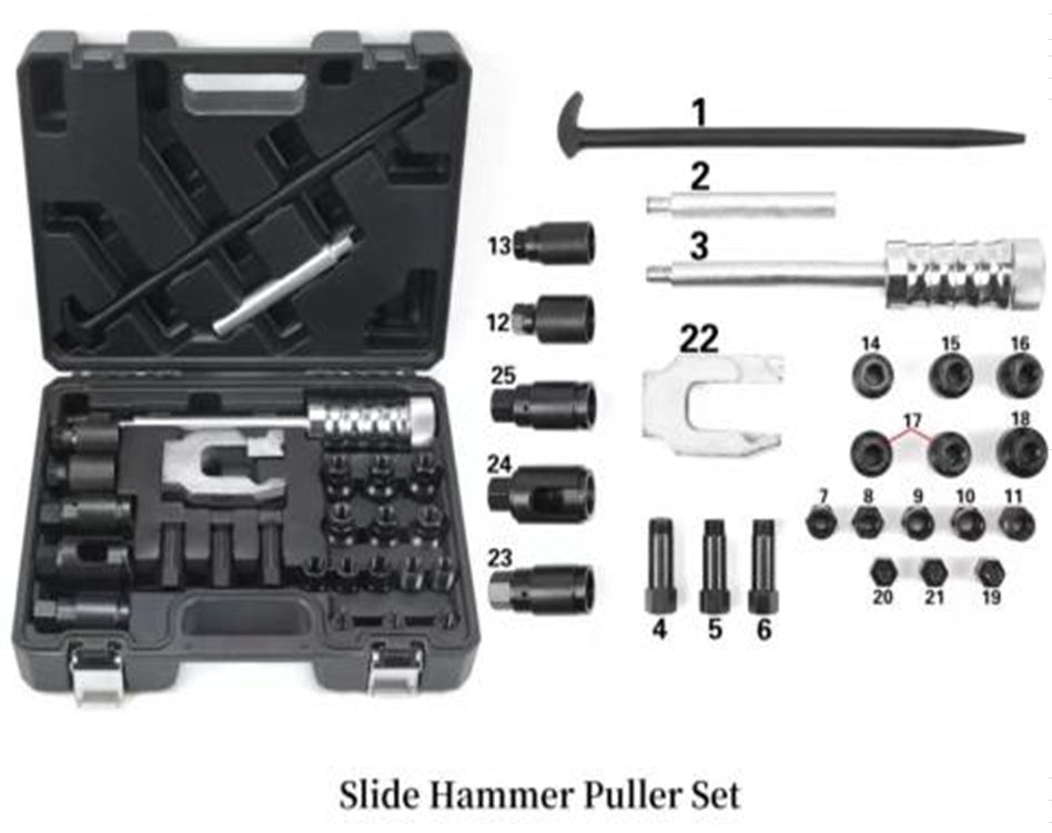 INJECTOR REMOVER / SLIDE HAMMER SET | WITH SLIDE HAMMER | 25 PCS. (AE25H)