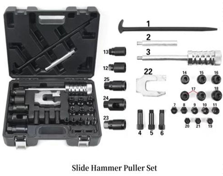 INJECTOR REMOVER / SLIDE HAMMER SET | WITH SLIDE HAMMER | 25 PCS. (AE25H)