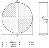 RUBBER PAD | FOR FLOOR JACK | 125 X 27 MM (72111)