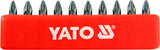 SCREWDRIVER BITS 10PCS  PZ1X25MM S2 (YT-0470)