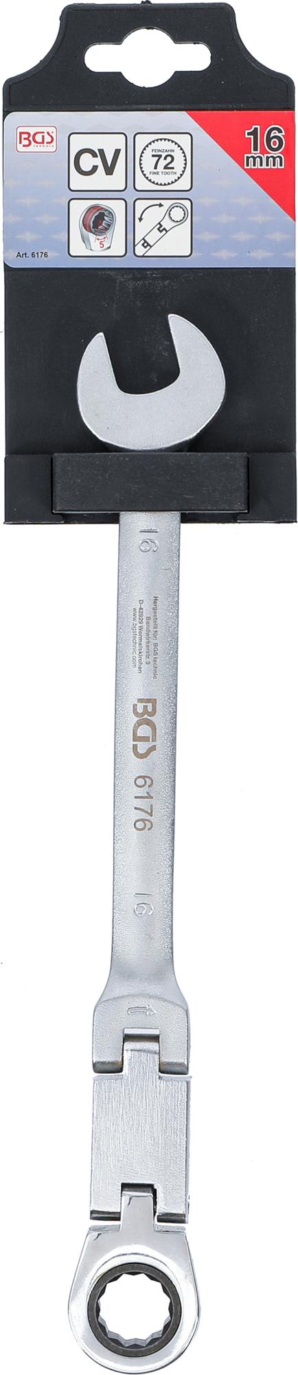 DOUBLE-JOINT RATCHET COMBINATION WRENCH | ADJUSTABLE | 16 MM (6176)