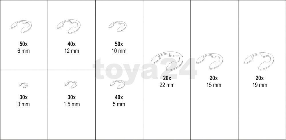 300 PCS E-RING CIRCLIPS ASSORTMENT (YT-06884)