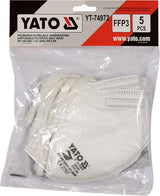 DUST MASKS WITHOUT VALVE | CERTIFIED FFP3 | 5 PCS. (YT-74972)
