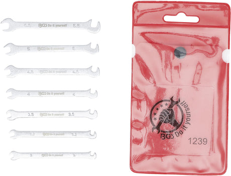 DOUBLE OPEN END SPANNER SET | MINI VERSION | 3 - 5.5 MM | 7 PCS. (1239)