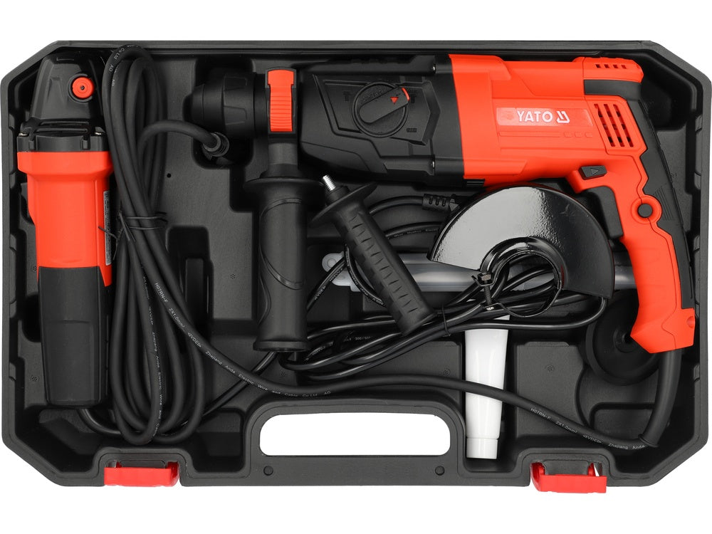 ROTARY HAMMER | SDS PLUS | 800W + ANGLE GRINDER 125 MM | 750 W | WITH CASE (YT-821200)
