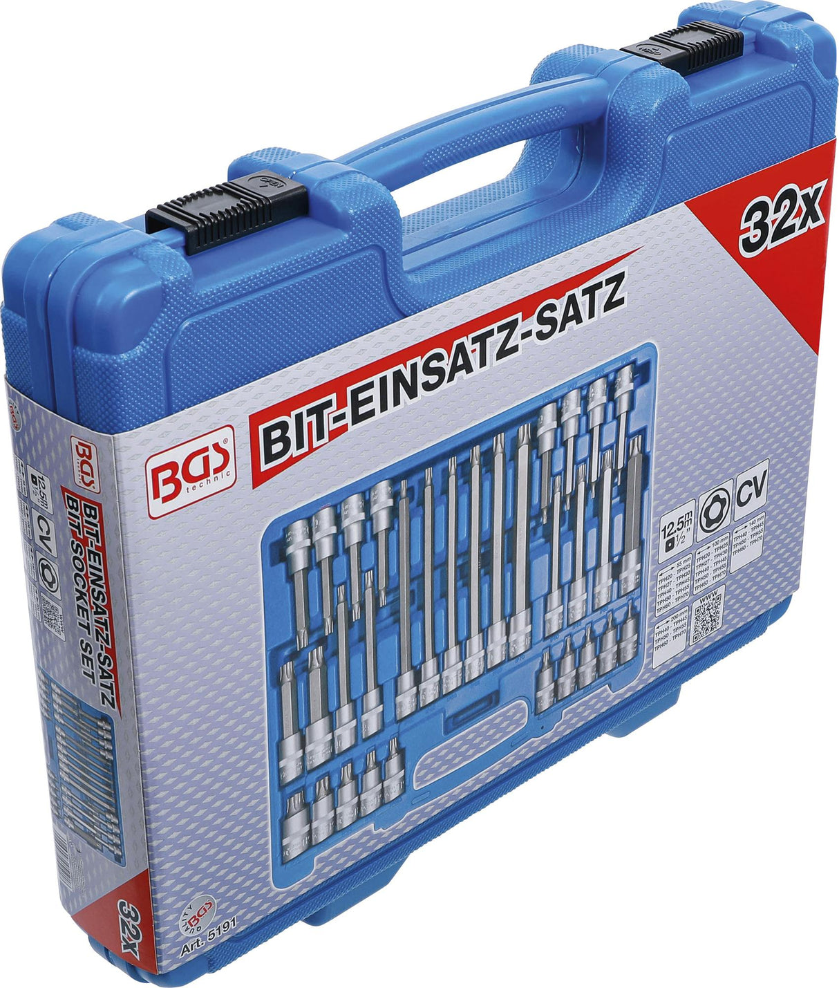 BIT SOCKET SET | 12.5 MM (1/2") DRIVE | TPS-STAR TAMPERPROOF (FOR TORX PLUS) TPS20 - TPS70 | 32 PCS. (5191)