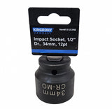 IMPACT SOCKET | 12-POINT | 12.5 MM (1/2") | 34 MM (S12-34B)