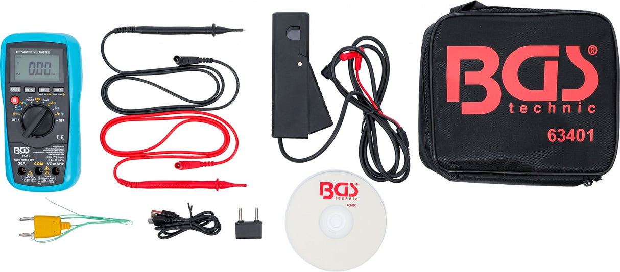 DIGITAL CAR MULTIMETER WITH USB INTERFACE (63401)