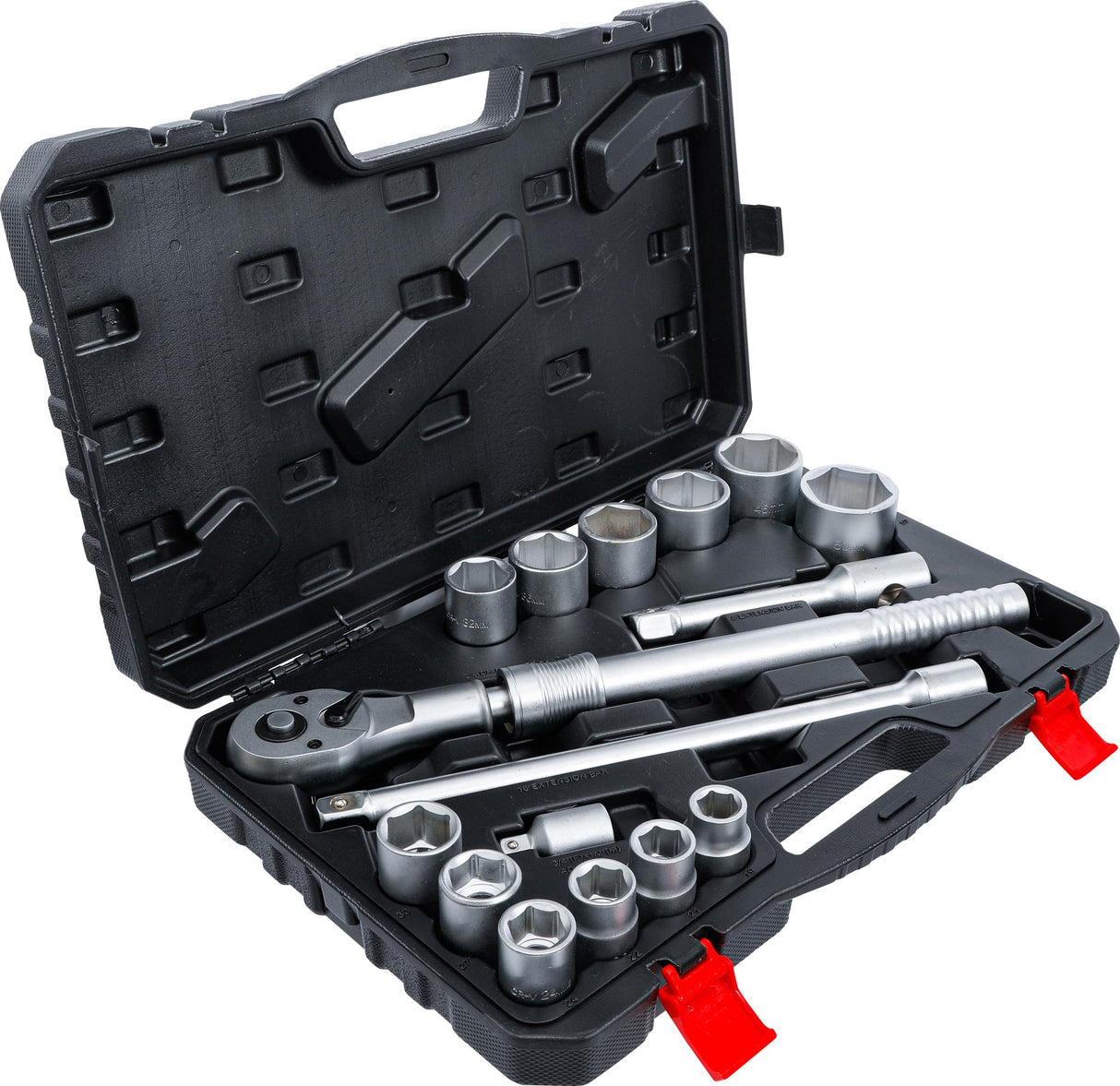 SOCKET SET | WITH REVERSIBLE RATCHET, EXTENDABLE | 20 MM (3/4") DRIVE | 19 - 50 MM | 16 PCS. (71024)