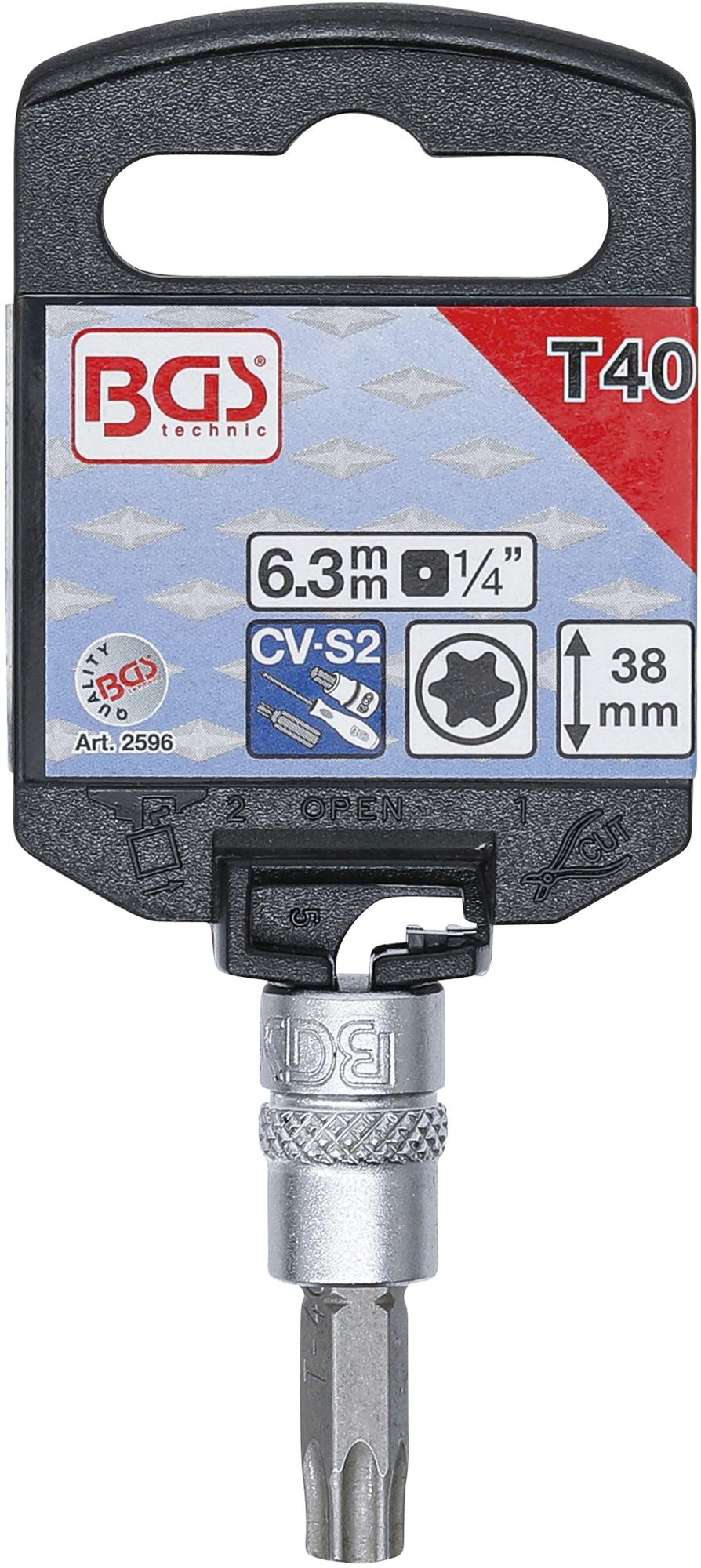 BIT SOCKET | 6.3 MM (1/4") DRIVE | T-STAR (FOR TORX) T40 (2596)