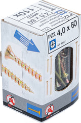 MULTI-PURPOSE SCREWS | CROSS SLOT PZ2 | 4.0 X 60 MM | 110 PCS. (88047)