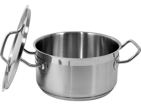 LOW STOCKPOT W/LID SS 20X10,5CM 3,3L (YG-00040)